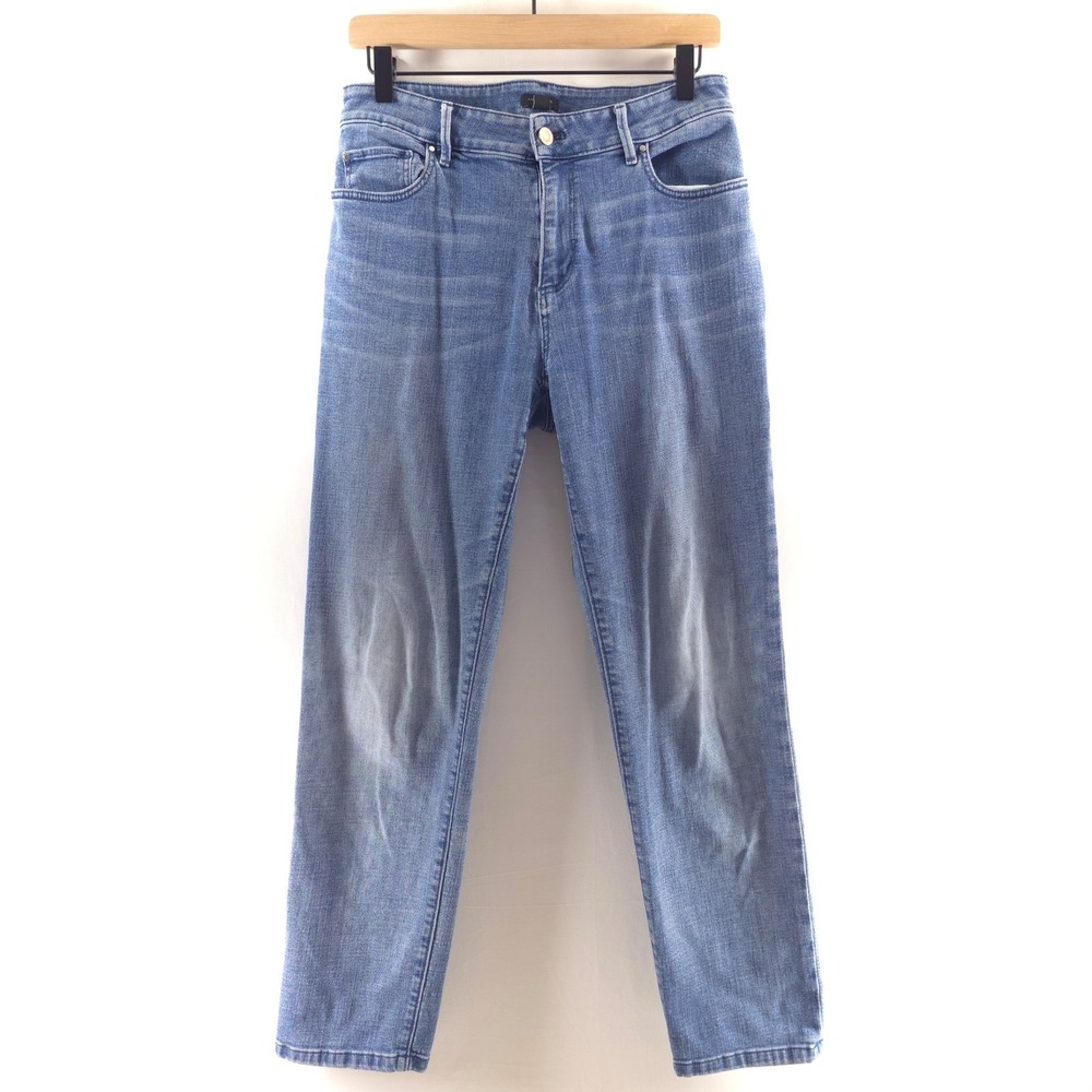 Ann Taylor Factory Women Slim Leg Jeans Size 6 Blue Medium Wash Mid Rise Stretch